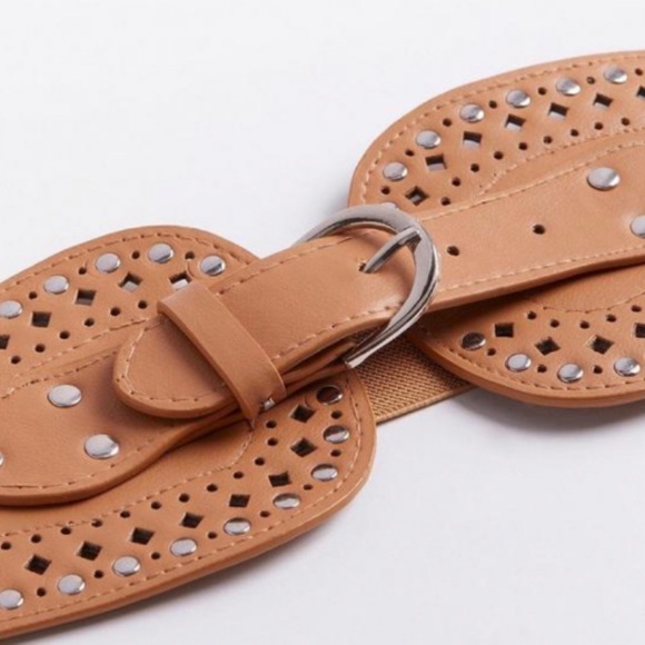 🆕 Studded Waist Belt Light Brown 4 4X 26 NWT Torrid New! - Picture 3 of 5